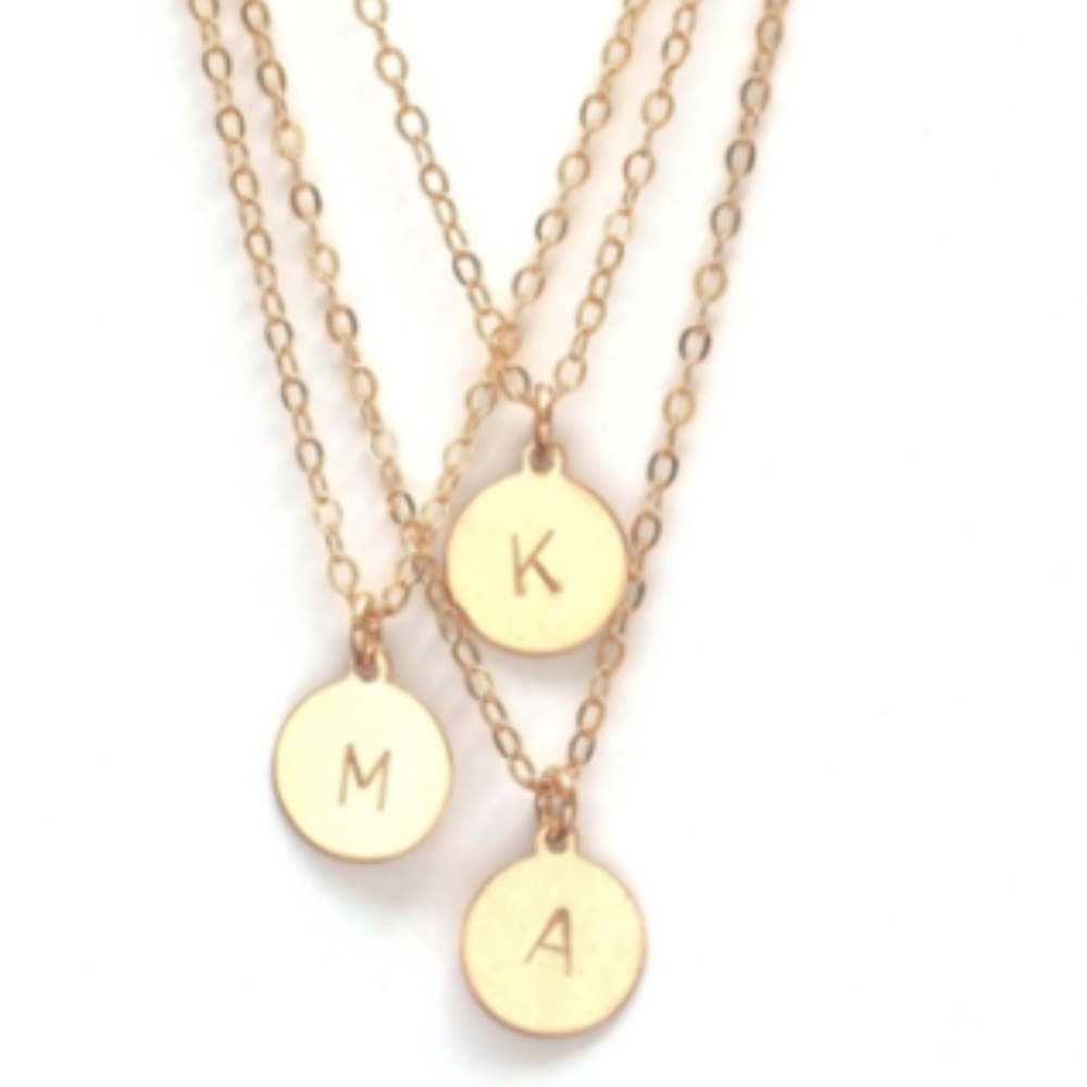 New Initial 14k Disc Necklace